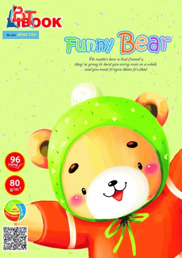 Tập ViBook HAPPY 96Tr "Funny Bear" in caro 5oly